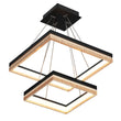 Double Square Chandeliers Light, 128W, 3000K (Warm White), 2461 Lumens, Dimmable Wooden + Matte Black Finish Chandelier - LEDMyPlace Load image into Gallery viewer, Double Square Chandeliers Light, 128W, 3000K (Warm White), 2461 Lumens, Dimmable Wooden + Matte Black Finish Chandelier - LEDMyPlace