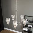 Flared Shape Chandelier Lighting Fixture with Clear Glass Shades, E26 Base, UL Listed for Damp Location, 3 Years Warranty - LEDMyPlace Load image into Gallery viewer, Flared Shape Chandelier Lighting Fixture with Clear Glass Shades, E26 Base, UL Listed for Damp Location, 3 Years Warranty - LEDMyPlace