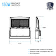 Gen14B 100W/120W/150W Watt Changeable LED Flood Light Outdoor 5700K Daylight White, 21,000LM Black, Dimmable, UL, DLC Premium, IP65 Waterproof LED Security Area Lights for Yard, Parking Lot, Playground & Stadium Lights - LEDMyPlace Load image into Gallery viewer, Gen14B 100W/120W/150W Watt Changeable LED Flood Light Outdoor 5700K Daylight White, 21,000LM Black, Dimmable, UL, DLC Premium, IP65 Waterproof LED Security Area Lights for Yard, Parking Lot, Playground & Stadium Lights - LEDMyPlace