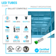 Hybrid T8 4ft LED Tube/Bulb - Glass 18W 2400 Lumens 4000K Clear, Single End/Double End Power - Ballast Compatible or Bypass (Check Compatibility List) - LEDMyPlace Load image into Gallery viewer, Hybrid T8 4ft LED Tube/Bulb - Glass 18W 2400 Lumens 4000K Clear, Single End/Double End Power - Ballast Compatible or Bypass (Check Compatibility List) - LEDMyPlace