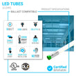 Hybrid T8 4ft LED Tube/Bulb - Glass 18W 2400 Lumens 5000K Clear, Single End/Double End Power - Ballast Compatible or Bypass (Check Compatibility List) - LEDMyPlace Load image into Gallery viewer, Hybrid T8 4ft LED Tube/Bulb - Glass 18W 2400 Lumens 5000K Clear, Single End/Double End Power - Ballast Compatible or Bypass (Check Compatibility List) - LEDMyPlace