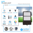 LED Flood Light, 300W/240W/200W Wattage Adjustable, 5700K, 136 LM/W, AC120 - 277V, Black, Dimmable, IP65, Floodlight for Outdoor Security, Backyard |Court|Stadium|Basket Ball Court|Alleys Lighting, Gen14B - LEDMyPlace Load image into Gallery viewer, LED Flood Light, 300W/240W/200W Wattage Adjustable, 5700K, 136 LM/W, AC120 - 277V, Black, Dimmable, IP65, Floodlight for Outdoor Security, Backyard |Court|Stadium|Basket Ball Court|Alleys Lighting, Gen14B - LEDMyPlace