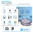 LED Half - Moon Wall Sconce Light 12W, 750 Lumens, Brushed Nickel Finish, White Acrylic Shade, ETL Listed, Hallway Light Fixtures - LEDMyPlace Load image into Gallery viewer, LED Half - Moon Wall Sconce Light 12W, 750 Lumens, Brushed Nickel Finish, White Acrylic Shade, ETL Listed, Hallway Light Fixtures - LEDMyPlace