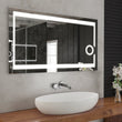 LED Lighted Bathroom Vanity Mirror with Magnifying Mirror, Anti - Fog, Touch Button, CRI 90+,Adjustable Color Temperature & Remembrance Makeup Mirror, Auspice Style - LEDMyPlace Load image into Gallery viewer, LED Lighted Bathroom Vanity Mirror with Magnifying Mirror, Anti - Fog, Touch Button, CRI 90+,Adjustable Color Temperature & Remembrance Makeup Mirror, Auspice Style - LEDMyPlace