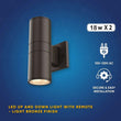 LED Outdoor Up & Down Lights With Remote, RGBW, Cylinder, 18WX2, AC100 - 277V, IP65, ETL CE RoSH Approval, Outdoor Wall Lights - LEDMyPlace Load image into Gallery viewer, LED Outdoor Up & Down Lights With Remote, RGBW, Cylinder, 18WX2, AC100 - 277V, IP65, ETL CE RoSH Approval, Outdoor Wall Lights - LEDMyPlace