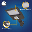 LED Pole Light, 150W/120W/100W Wattage Adjustable, 5700K, 133 LM/W, Universal Mount (Adjustable Slip Fitter + Wall Mount), Bronze, AC120 - 277V, Waterproof IP65, Parking Lot Lights, Outdoor Area Street Security Lighting Fixture, Gen14B - LEDMyPlace Load image into Gallery viewer, LED Pole Light, 150W/120W/100W Wattage Adjustable, 5700K, 133 LM/W, Universal Mount (Adjustable Slip Fitter + Wall Mount), Bronze, AC120 - 277V, Waterproof IP65, Parking Lot Lights, Outdoor Area Street Security Lighting Fixture, Gen14B - LEDMyPlace