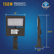 LED Pole Light 150W/120W/100W with Dusk to Dawn Photocell, 5700K, 133LM/W, Universal Mount (Adjustable Slip Fitter + Wall Mount), Bronze, AC120 - 277V, Waterproof IP65, Parking Lot Lights, Outdoor Area Street Security Lighting Fixture - LEDMyPlace Load image into Gallery viewer, LED Pole Light 150W/120W/100W with Dusk to Dawn Photocell, 5700K, 133LM/W, Universal Mount (Adjustable Slip Fitter + Wall Mount), Bronze, AC120 - 277V, Waterproof IP65, Parking Lot Lights, Outdoor Area Street Security Lighting Fixture - LEDMyPlace