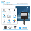 LED Pole Light with Dusk to Dawn Photocell, 150W/120W/100W Wattage Adjustable, 4000K, Universal Mount, Bronze, AC120 - 277V, IP65 Waterproof, LED Parking Lot Lights - Outdoor Commercial Area Street Lighting, Gen14B - LEDMyPlace Load image into Gallery viewer, LED Pole Light with Dusk to Dawn Photocell, 150W/120W/100W Wattage Adjustable, 4000K, Universal Mount, Bronze, AC120 - 277V, IP65 Waterproof, LED Parking Lot Lights - Outdoor Commercial Area Street Lighting, Gen14B - LEDMyPlace