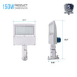 LED Pole Light with Dusk to Dawn Photocell, 150W/120W/100W Wattage Adjustable, 5700K, Universal Mount (Adjustable Slip Fitter + Wall Mount), White, IP65 Waterproof, AC120 - 277V, Gen14B, LED Parking Lot Lights - Outdoor Commercial Area Street Lighting - LEDMyPlace Load image into Gallery viewer, LED Pole Light with Dusk to Dawn Photocell, 150W/120W/100W Wattage Adjustable, 5700K, Universal Mount (Adjustable Slip Fitter + Wall Mount), White, IP65 Waterproof, AC120 - 277V, Gen14B, LED Parking Lot Lights - Outdoor Commercial Area Street Lighting - LEDMyPlace