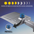 LED Pole Light with Dusk to Dawn Photocell, 300W/240W/200W Wattage Adjustable, 5700K, 133 LM/W, Universal Mount (Adjustable Slip Fitter + Wall Mount), Silver, IP65 Waterproof, AC100 - 277V, LED Parking Lot Lights - Outdoor Commercial Area Street Lighting, - LEDMyPlace Load image into Gallery viewer, LED Pole Light with Dusk to Dawn Photocell, 300W/240W/200W Wattage Adjustable, 5700K, 133 LM/W, Universal Mount (Adjustable Slip Fitter + Wall Mount), Silver, IP65 Waterproof, AC100 - 277V, LED Parking Lot Lights - Outdoor Commercial Area Street Lighting, - LEDMyPlace
