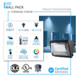LED Wall Pack Light without Photocell 80W 5700K Forward Throw, IP65 Waterproof, 10400LM, UL, DLC Certified, Outdoor Commercial Security Light, For Porch Garage Warehouse Security Flood Lighting - LEDMyPlace Load image into Gallery viewer, LED Wall Pack Light without Photocell 80W 5700K Forward Throw, IP65 Waterproof, 10400LM, UL, DLC Certified, Outdoor Commercial Security Light, For Porch Garage Warehouse Security Flood Lighting - LEDMyPlace
