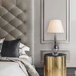 Lola Chrome Droplet Glass Best Table Lamp 28" - Chrome Gray/Creme (Set of 2) - LEDMyPlace Load image into Gallery viewer, Lola Chrome Droplet Glass Best Table Lamp 28" - Chrome Gray/Creme (Set of 2) - LEDMyPlace