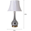 Melati Chrome Gray Ombre Glass Best Table Lamp 28" - Chrome Gray/White Collapsible Shade (Set of 2) - LEDMyPlace Load image into Gallery viewer, Melati Chrome Gray Ombre Glass Best Table Lamp 28" - Chrome Gray/White Collapsible Shade (Set of 2) - LEDMyPlace