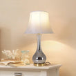 Melati Chrome Gray Ombre Glass Best Table Lamp 28" - Chrome Gray/White Collapsible Shade (Set of 2) - LEDMyPlace Load image into Gallery viewer, Melati Chrome Gray Ombre Glass Best Table Lamp 28" - Chrome Gray/White Collapsible Shade (Set of 2) - LEDMyPlace