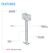 Modern Standing Floor Lamps for Living Room 61 - inch Brushed Nickel & Straight Rectangular Pure White Linen Shade, With 1PCS ON - OFF Switch, Corner Floor Lamp - LEDMyPlace Load image into Gallery viewer, Modern Standing Floor Lamps for Living Room 61 - inch Brushed Nickel & Straight Rectangular Pure White Linen Shade, With 1PCS ON - OFF Switch, Corner Floor Lamp - LEDMyPlace