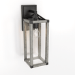 Outdoor 16.5" Wall Sconce, Black and White Washed Grey with Clear Glass Finish, E26 Socket, 1X60W, Wet Location Rated - LEDMyPlace Load image into Gallery viewer, Outdoor 16.5" Wall Sconce, Black and White Washed Grey with Clear Glass Finish, E26 Socket, 1X60W, Wet Location Rated - LEDMyPlace
