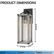 Outdoor 16.5" Wall Sconce, Black and White Washed Grey with Clear Glass Finish, E26 Socket, 1X60W, Wet Location Rated - 5.75"L x 6.5"W x 16.69"H - LEDMyPlace Load image into Gallery viewer, Outdoor 16.5" Wall Sconce, Black and White Washed Grey with Clear Glass Finish, E26 Socket, 1X60W, Wet Location Rated - 5.75"L x 6.5"W x 16.69"H - LEDMyPlace