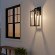 Outdoor 16.5" Wall Sconce, Black and White Washed Grey with Clear Glass Finish, E26 Socket, 1X60W, Wet Location Rated - 5.75"L x 6.5"W x 16.69"H - LEDMyPlace Load image into Gallery viewer, Outdoor 16.5" Wall Sconce, Black and White Washed Grey with Clear Glass Finish, E26 Socket, 1X60W, Wet Location Rated - 5.75"L x 6.5"W x 16.69"H - LEDMyPlace