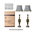 Piatunnia Art Deco Fluted Glass Best Table Lamp 28" - Emerald Green/Light Green (Set of 2) - LEDMyPlace Load image into Gallery viewer, Piatunnia Art Deco Fluted Glass Best Table Lamp 28" - Emerald Green/Light Green (Set of 2) - LEDMyPlace