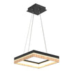 Square Metal and Wood Chandelier Light, 35W, 3000K (Warm White), 836 Lumens, Dimmable, Matte Black + Wood Body Finish - LEDMyPlace Load image into Gallery viewer, Square Metal and Wood Chandelier Light, 35W, 3000K (Warm White), 836 Lumens, Dimmable, Matte Black + Wood Body Finish - LEDMyPlace