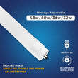 T8 8ft LED Tube/Bulb - 48w/40w/36w/32w Wattage Adjustable, 130lm/w, 3000k/4000k/5000k/6500k CCT Changeable, Frosted, FA8 Single Pin, Double End Power - Ballast Bypass Load image into Gallery viewer, T8 8ft LED Tube/Bulb - 48w/40w/36w/32w Wattage Adjustable, 130lm/w, 3000k/4000k/5000k/6500k CCT Changeable, Frosted, FA8 Single Pin, Double End Power - Ballast Bypass