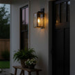 Wall Lights, Exterior Light Fixture, Clear Glass Garage Light, Modern Outdoor Lights Sconce with Waterproof, for Patio, E26 Socket Black+Wood Finish - 5.75"L x 6.1"W x 13.78"H - LEDMyPlace Load image into Gallery viewer, Wall Lights, Exterior Light Fixture, Clear Glass Garage Light, Modern Outdoor Lights Sconce with Waterproof, for Patio, E26 Socket Black+Wood Finish - 5.75"L x 6.1"W x 13.78"H - LEDMyPlace