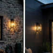 Wall Lights, Exterior Light Fixture, Clear Glass Garage Light, Modern Outdoor Lights Sconce with Waterproof, for Patio, E26 Socket Black+Wood Finish - 5.75"L x 6.1"W x 13.78"H - LEDMyPlace Load image into Gallery viewer, Wall Lights, Exterior Light Fixture, Clear Glass Garage Light, Modern Outdoor Lights Sconce with Waterproof, for Patio, E26 Socket Black+Wood Finish - 5.75"L x 6.1"W x 13.78"H - LEDMyPlace