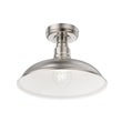 Industrial Style Brushed Nickel Semi Flush Mount Ceiling Fixture, E26 Base, UL Listed, 3 Years Warranty Load image into Gallery viewer, Industrial Style Brushed Nickel Semi Flush Mount Ceiling Fixture, E26 Base, UL Listed, 3 Years Warranty