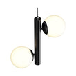 2-Lights, Globe Pendant Chandelier, 17W, 3000K, Matte Black Body Finish, Dimmable Load image into Gallery viewer, 2-Lights, Globe Pendant Chandelier, 17W, 3000K, Matte Black Body Finish, Dimmable
