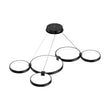 Modern Circular Chandelier, 5-Light, 92W, 3000K (Warm White), 3677 Lumens, Wheel Chandelier, Dimension: 50.1''x31.6''x110'' Load image into Gallery viewer, Modern Circular Chandelier, 5-Light, 92W, 3000K (Warm White), 3677 Lumens, Wheel Chandelier, Dimension: 50.1''x31.6''x110''