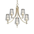 5-Lights Chandelier Light - Brass Gold Finish with Clear Glass Shades, E26 Socket, UL Listed for Damp Location, 3 Years Warranty Load image into Gallery viewer, 5-Lights Chandelier Light - Brass Gold Finish with Clear Glass Shades, E26 Socket, UL Listed for Damp Location, 3 Years Warranty
