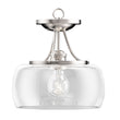 1-Light Clear Glass Semi Flush Mount Light, Brushed Nickel Ceiling Light, E26 Base, UL Listed for Damp Location, 3 Years Warranty Load image into Gallery viewer, 1-Light Clear Glass Semi Flush Mount Light, Brushed Nickel Ceiling Light, E26 Base, UL Listed for Damp Location, 3 Years Warranty
