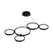 Modern Circular Chandelier, 5-Light, 92W, 3000K (Warm White), 3677 Lumens, Wheel Chandelier, Dimension: 50.1''x31.6''x110'' Load image into Gallery viewer, Modern Circular Chandelier, 5-Light, 92W, 3000K (Warm White), 3677 Lumens, Wheel Chandelier, Dimension: 50.1''x31.6''x110''