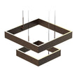 2-Lights, Square Chandelier Lighting in Brushed Brown Body Finish, 141W, 3000K, 8800LM, Oxidation Finish Technique, Dimmable Load image into Gallery viewer, 2-Lights, Square Chandelier Lighting in Brushed Brown Body Finish, 141W, 3000K, 8800LM, Oxidation Finish Technique, Dimmable
