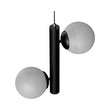 2-Lights, Globe Pendant Chandelier, 17W, 3000K, Matte Black Body Finish, Dimmable Load image into Gallery viewer, 2-Lights, Globe Pendant Chandelier, 17W, 3000K, Matte Black Body Finish, Dimmable