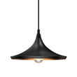 Matte Black Pendant Light Fixture, Trumpet-Shaped, E26 Base, Steel Body, UL Listed Load image into Gallery viewer, Matte Black Pendant Light Fixture, Trumpet-Shaped, E26 Base, Steel Body, UL Listed