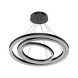 3-Ring LED Light Circular Chandelier, 102W, 3000K, 4335LM, Matte Black Body Finish, Dimmable, Pendant Mounting Load image into Gallery viewer, 3-Ring LED Light Circular Chandelier, 102W, 3000K, 4335LM, Matte Black Body Finish, Dimmable, Pendant Mounting