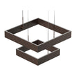 2-Lights, Square Chandelier Lighting in Brushed Brown Body Finish, 141W, 3000K, 8800LM, Oxidation Finish Technique, Dimmable Load image into Gallery viewer, 2-Lights, Square Chandelier Lighting in Brushed Brown Body Finish, 141W, 3000K, 8800LM, Oxidation Finish Technique, Dimmable