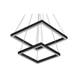 Modern Two-Tier Square Chandelier Lighting, 54W, 3000K, 3016LM, Dimension : 19.7''L×19.7''W×55''H Load image into Gallery viewer, Modern Two-Tier Square Chandelier Lighting, 54W, 3000K, 3016LM, Dimension : 19.7''L×19.7''W×55''H
