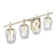Clear Glass Shade Bathroom Light Fixtures, Bell Shape with Brass Gold Finish Vanity Lighting, E26 Base, UL Listed for Damp Location, Bathroom Wall Sconces Load image into Gallery viewer, Clear Glass Shade Bathroom Light Fixtures, Bell Shape with Brass Gold Finish Vanity Lighting, E26 Base, UL Listed for Damp Location, Bathroom Wall Sconces