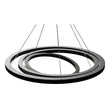 3-Ring LED Light Circular Chandelier, 102W, 3000K, 4335LM, Matte Black Body Finish, Dimmable, Pendant Mounting Load image into Gallery viewer, 3-Ring LED Light Circular Chandelier, 102W, 3000K, 4335LM, Matte Black Body Finish, Dimmable, Pendant Mounting