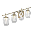 Clear Glass Shade Bathroom Light Fixtures, Bell Shape with Brass Gold Finish Vanity Lighting, E26 Base, UL Listed for Damp Location, Bathroom Wall Sconces Load image into Gallery viewer, Clear Glass Shade Bathroom Light Fixtures, Bell Shape with Brass Gold Finish Vanity Lighting, E26 Base, UL Listed for Damp Location, Bathroom Wall Sconces