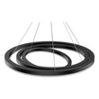 3-Ring LED Light Circular Chandelier, 102W, 3000K, 4335LM, Matte Black Body Finish, Dimmable, Pendant Mounting Load image into Gallery viewer, 3-Ring LED Light Circular Chandelier, 102W, 3000K, 4335LM, Matte Black Body Finish, Dimmable, Pendant Mounting