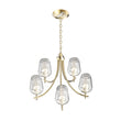 5-Lights Chandelier Light - Brass Gold Finish with Clear Glass Shades, E26 Socket, UL Listed for Damp Location, 3 Years Warranty Load image into Gallery viewer, 5-Lights Chandelier Light - Brass Gold Finish with Clear Glass Shades, E26 Socket, UL Listed for Damp Location, 3 Years Warranty