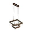 2-Lights, Square Chandelier Lighting in Brushed Brown Body Finish, 141W, 3000K, 8800LM, Oxidation Finish Technique, Dimmable Load image into Gallery viewer, 2-Lights, Square Chandelier Lighting in Brushed Brown Body Finish, 141W, 3000K, 8800LM, Oxidation Finish Technique, Dimmable