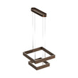 2-Lights, Square Chandelier Lighting in Brushed Brown Body Finish, 141W, 3000K, 8800LM, Oxidation Finish Technique, Dimmable Load image into Gallery viewer, 2-Lights, Square Chandelier Lighting in Brushed Brown Body Finish, 141W, 3000K, 8800LM, Oxidation Finish Technique, Dimmable