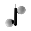 2-Lights, Globe Pendant Chandelier, 17W, 3000K, Matte Black Body Finish, Dimmable Load image into Gallery viewer, 2-Lights, Globe Pendant Chandelier, 17W, 3000K, Matte Black Body Finish, Dimmable
