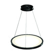 1-Ring LED Pendant Light, 35W, 3000K-6500K, 966LM, Dimmable, Matte Black Body Finish, Diameter 23.6''×71'' Load image into Gallery viewer, 1-Ring LED Pendant Light, 35W, 3000K-6500K, 966LM, Dimmable, Matte Black Body Finish, Diameter 23.6''×71''