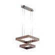 2-Lights, Square Chandelier Lighting in Brushed Brown Body Finish, 141W, 3000K, 8800LM, Oxidation Finish Technique, Dimmable Load image into Gallery viewer, 2-Lights, Square Chandelier Lighting in Brushed Brown Body Finish, 141W, 3000K, 8800LM, Oxidation Finish Technique, Dimmable