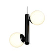 2-Lights, Globe Pendant Chandelier, 17W, 3000K, Matte Black Body Finish, Dimmable Load image into Gallery viewer, 2-Lights, Globe Pendant Chandelier, 17W, 3000K, Matte Black Body Finish, Dimmable